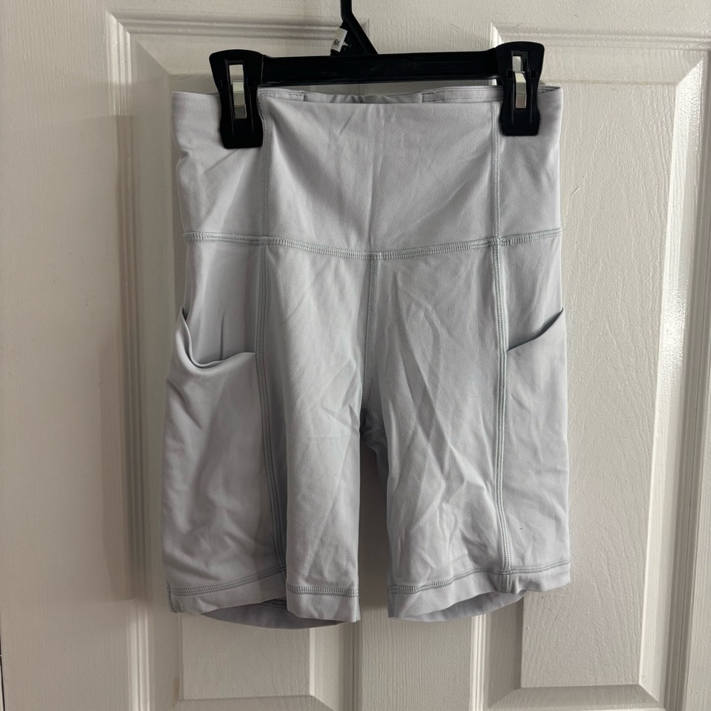 Aritzia TNA Light Blue Bike Shorts Smooth Technical Fabric